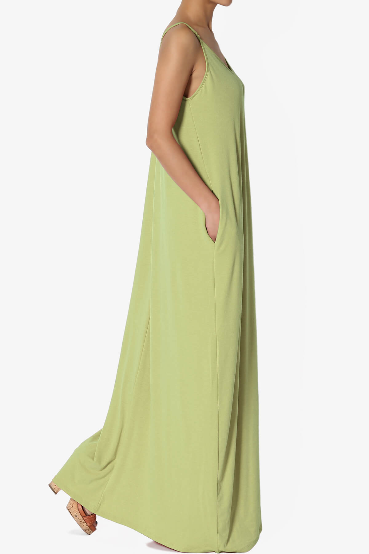 Venus Pocket Cami Maxi Dress SAGE_4