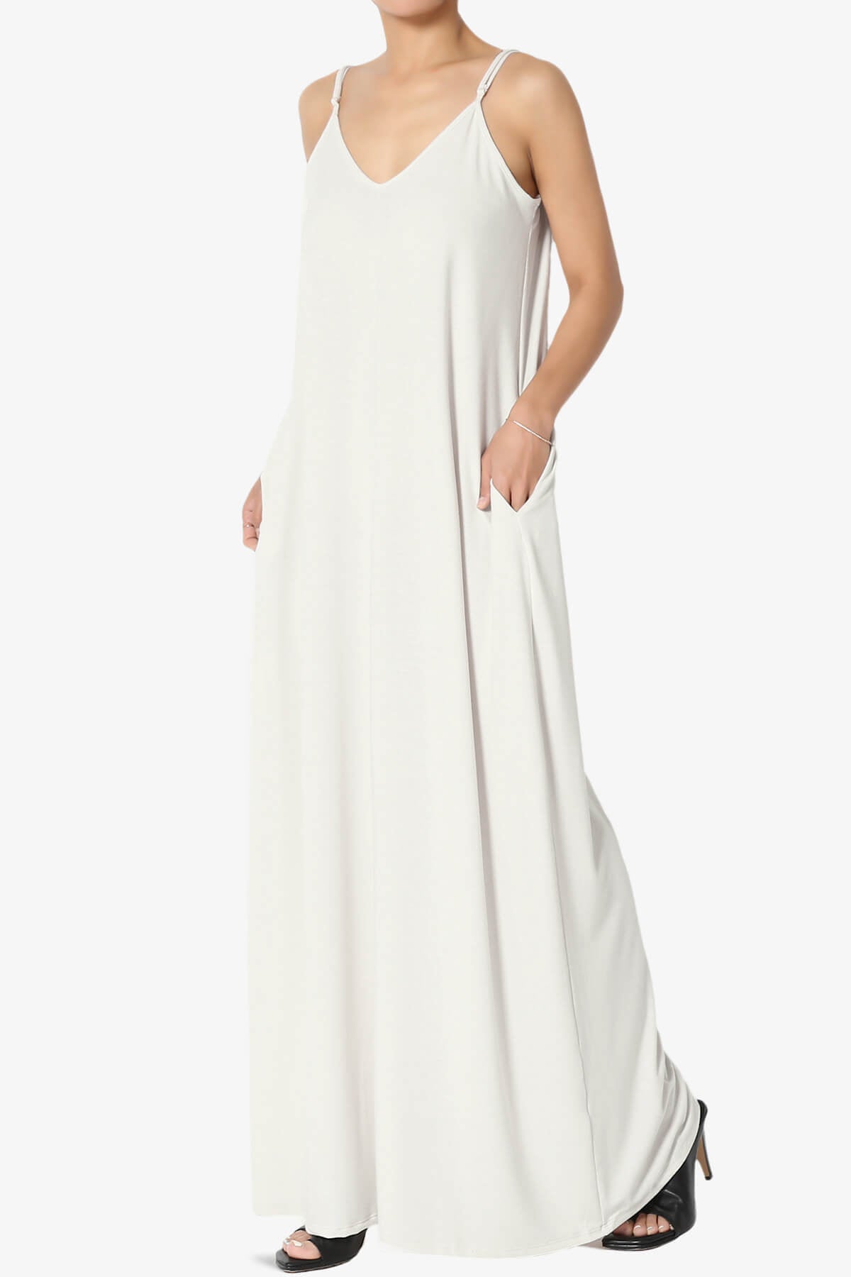 Venus Pocket Cami Maxi Dress SAND BEIGE_3