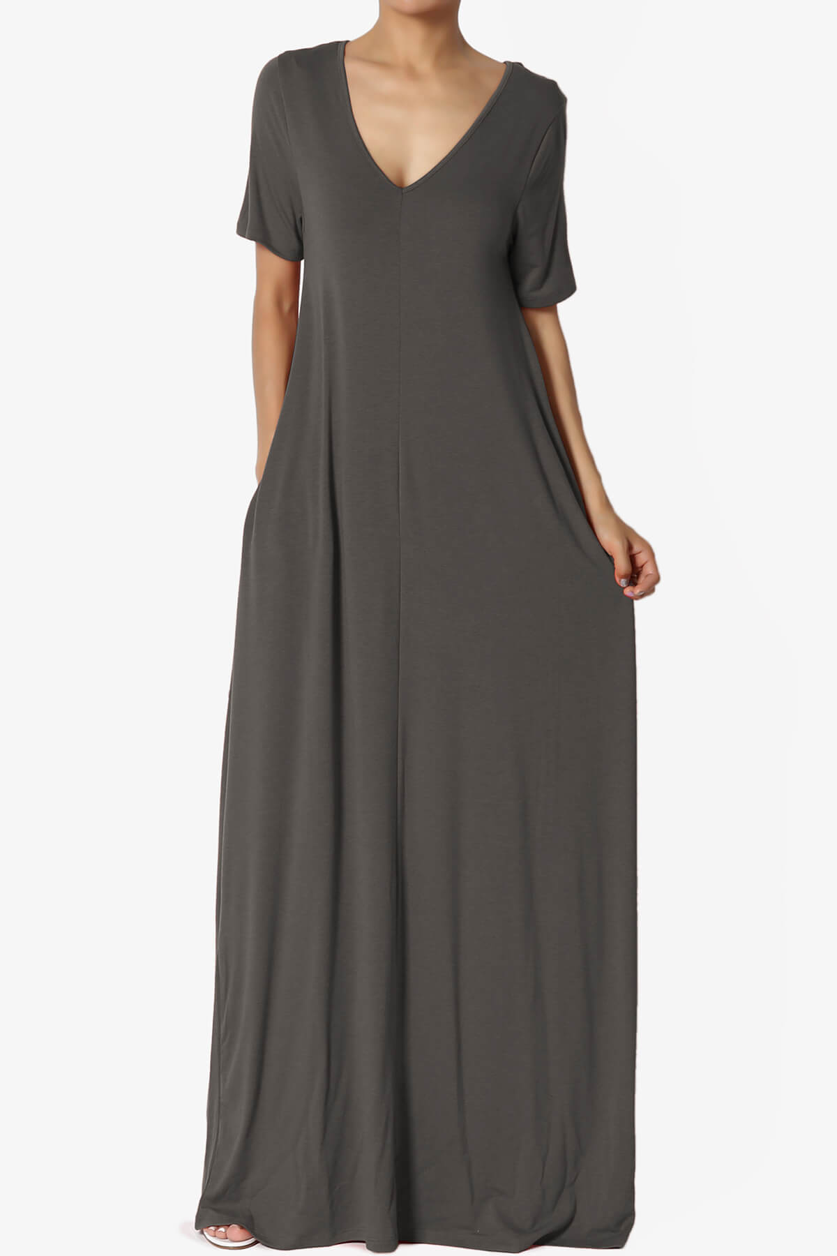 Vina Pocket Oversized Maxi Dress ASH GREY_1