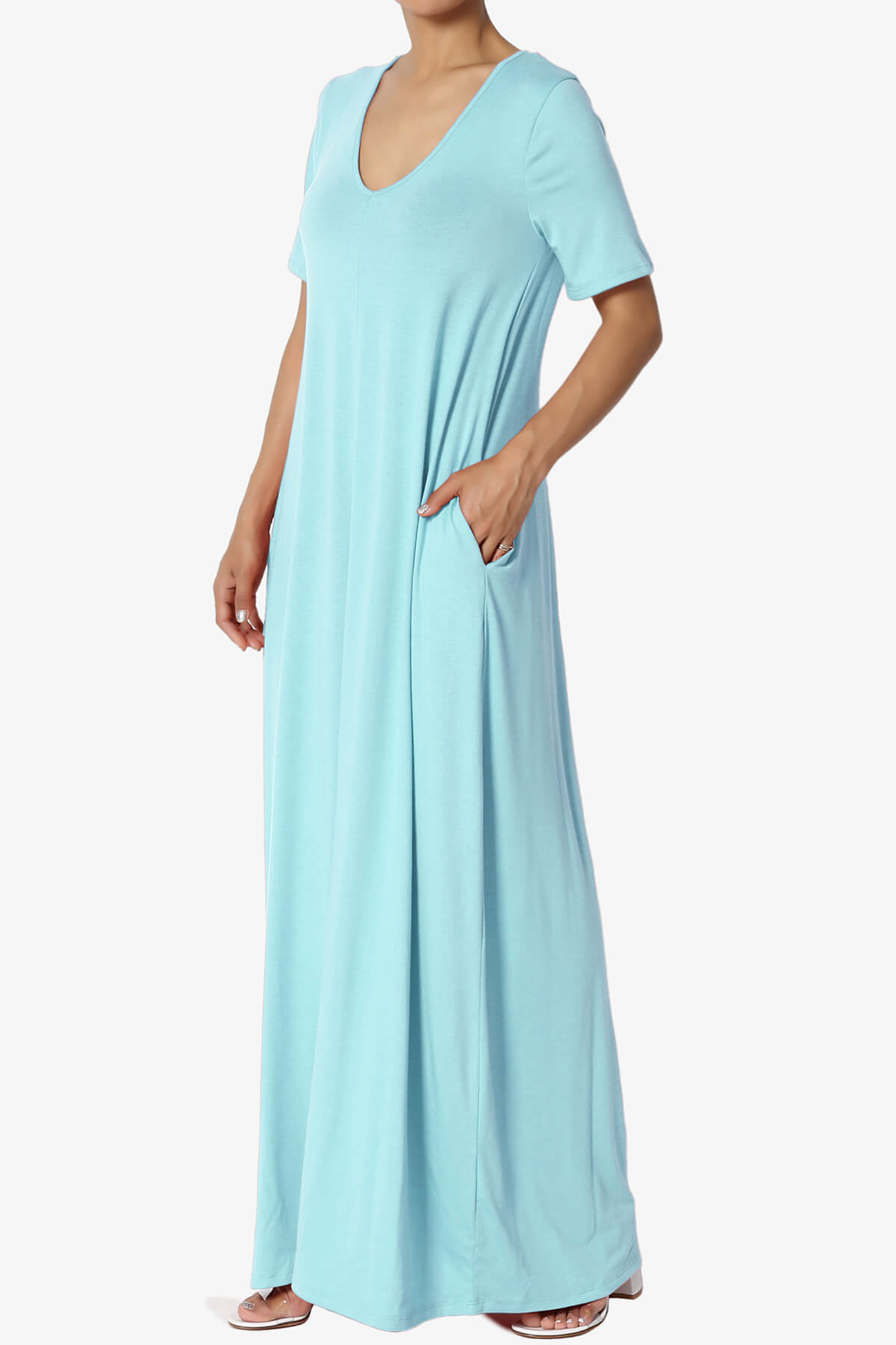 Vina Pocket Oversized Maxi Dress BABY BLUE_3