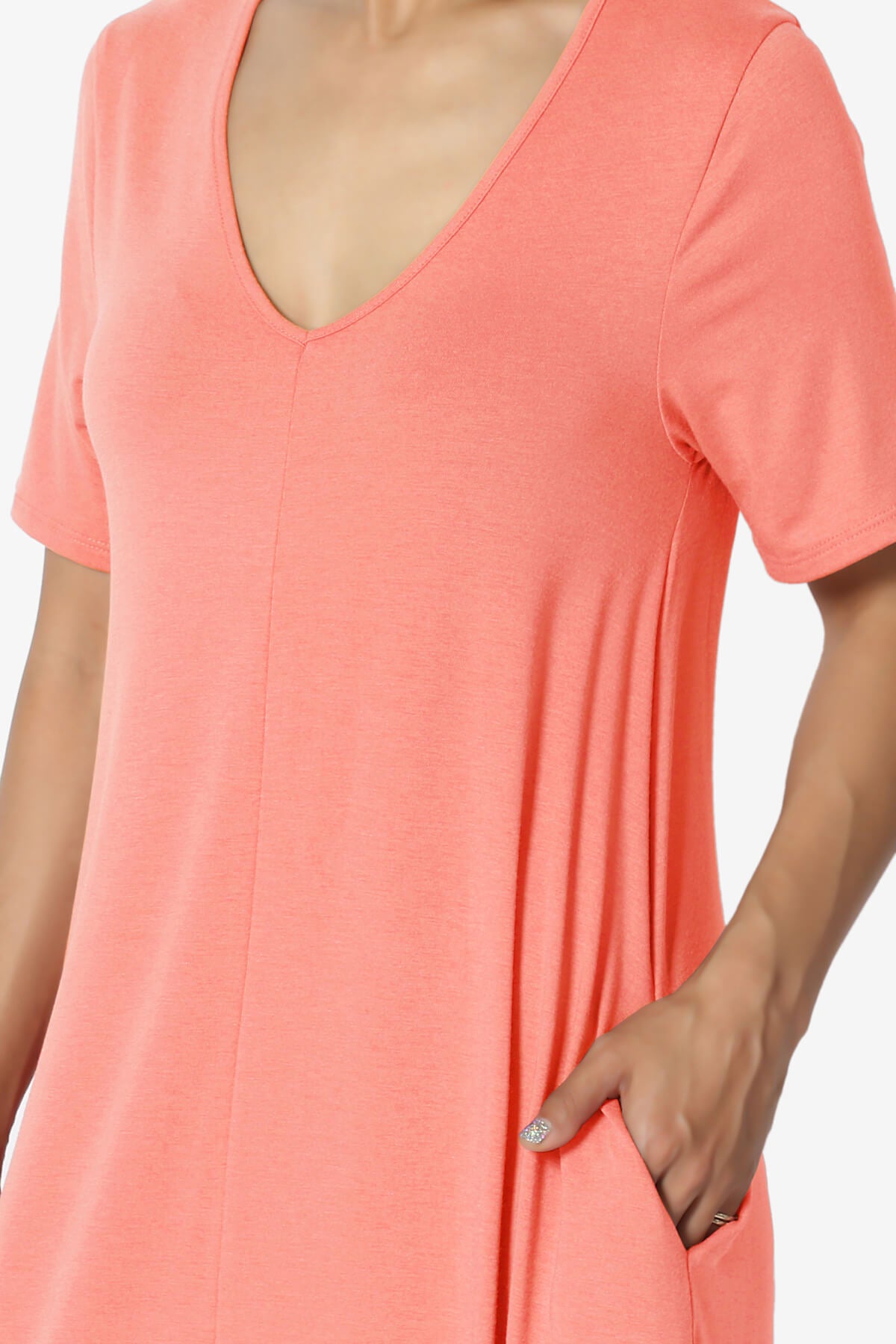 Vina Pocket Oversized Maxi Dress CORAL_5