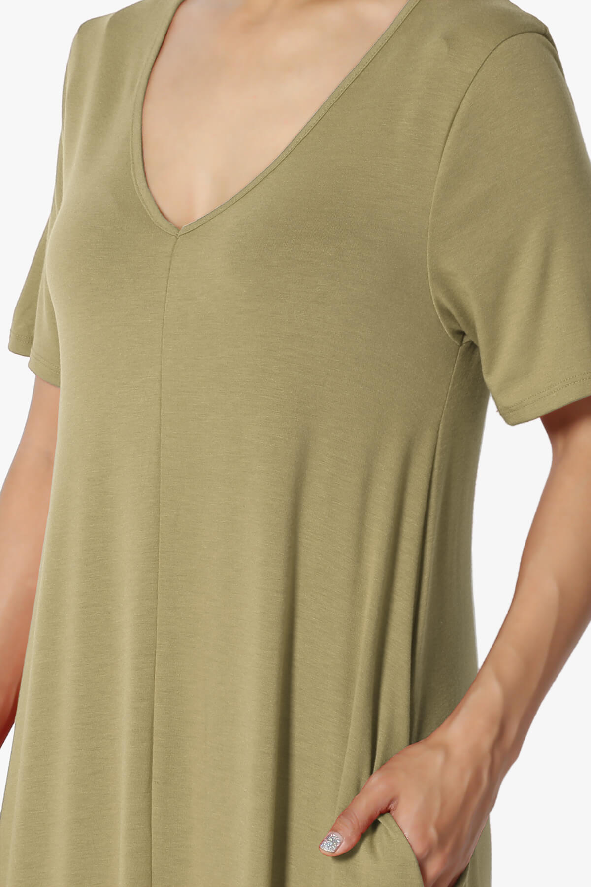 Vina Pocket Oversized Maxi Dress KHAKI GREEN_5