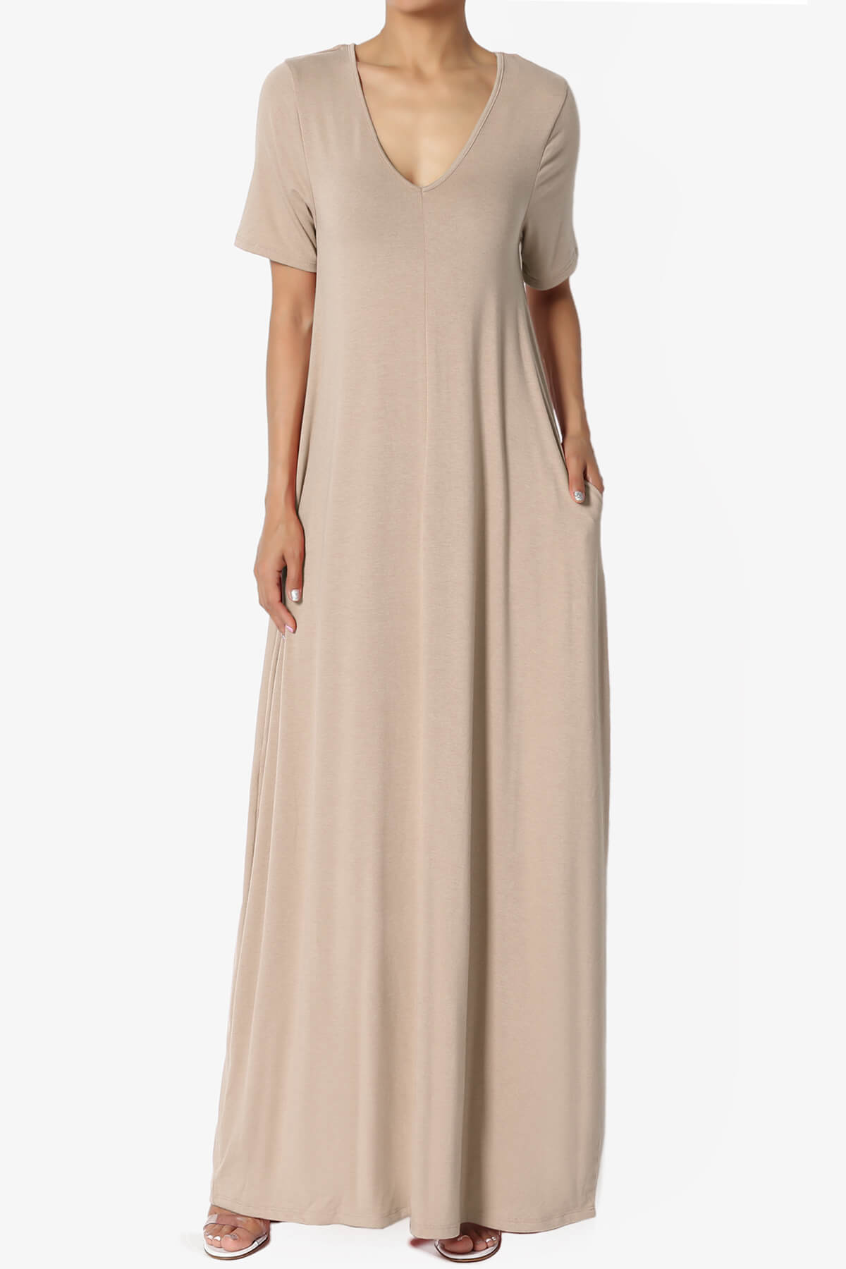 Vina Pocket Oversized Maxi Dress LIGHT MOCHA_1