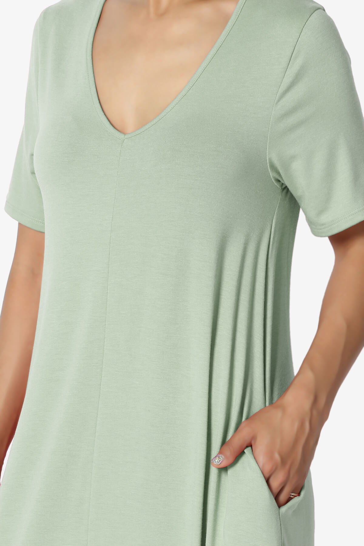 Vina Pocket Oversized Maxi Dress LIGHT SAGE_5