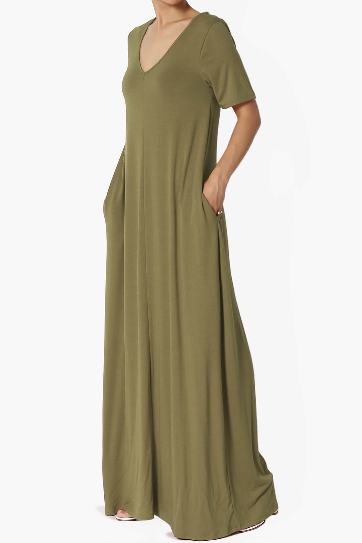 Vina Pocket Oversized Maxi Dress OLIVE KHAKI_3