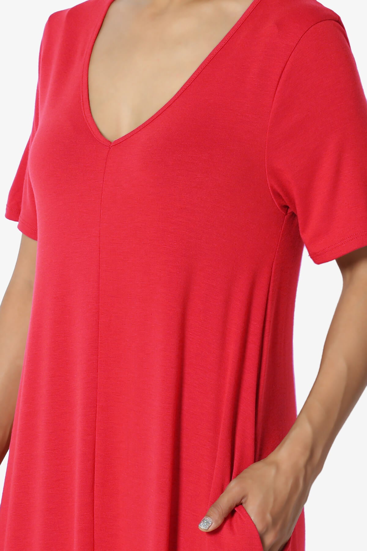 Vina Pocket Oversized Maxi Dress RED_5