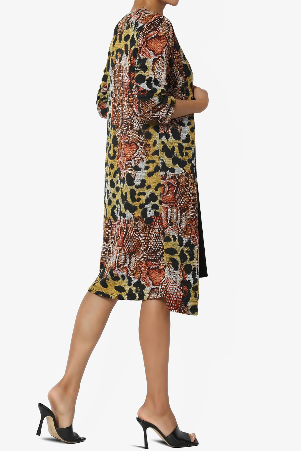 Wanda Missy Printed Draped Front Twofer Midi Dress ANIMAL_4
