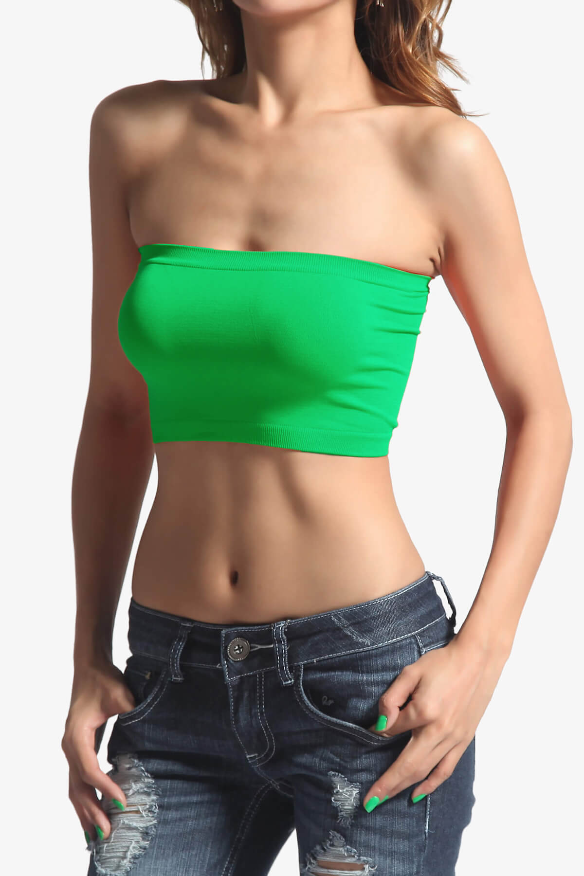 Wendi Seamless Crop Bandeau APPLE GREEN_1