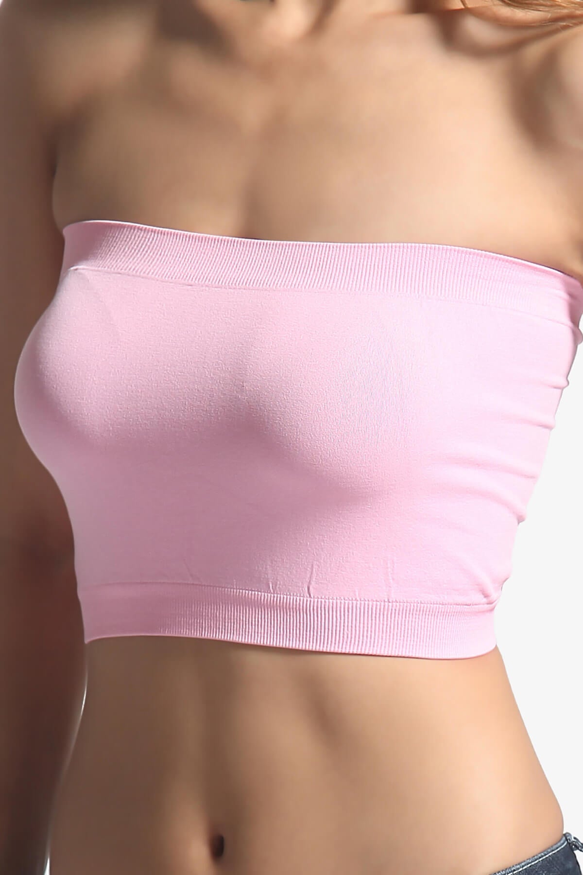 Wendi Seamless Crop Bandeau BABY PINK_2