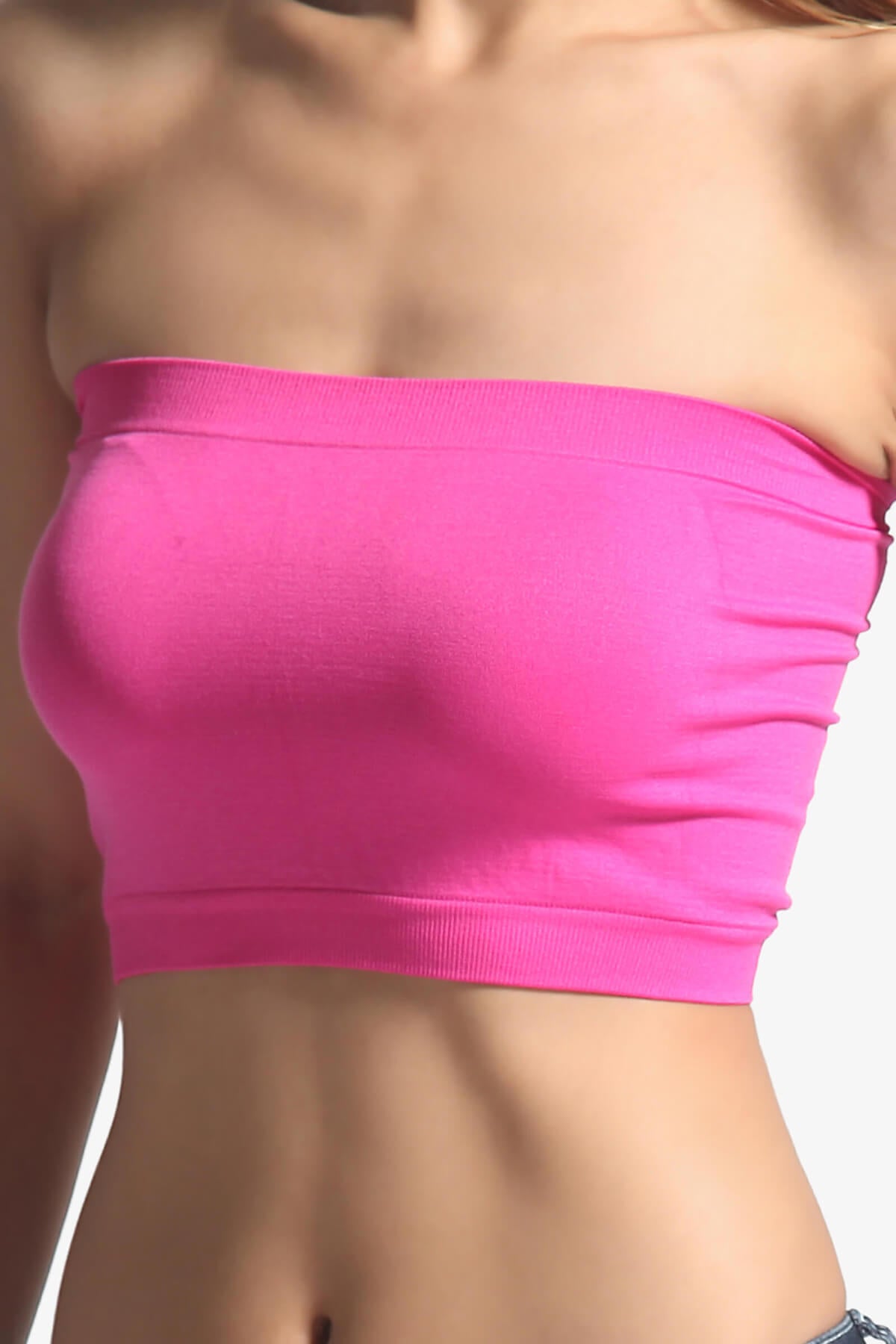 Wendi Seamless Crop Bandeau FUCHSIA_2