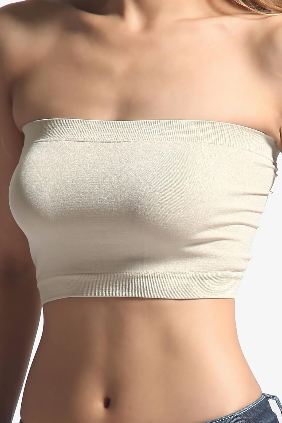 Wendi Seamless Crop Bandeau KHAKI_2