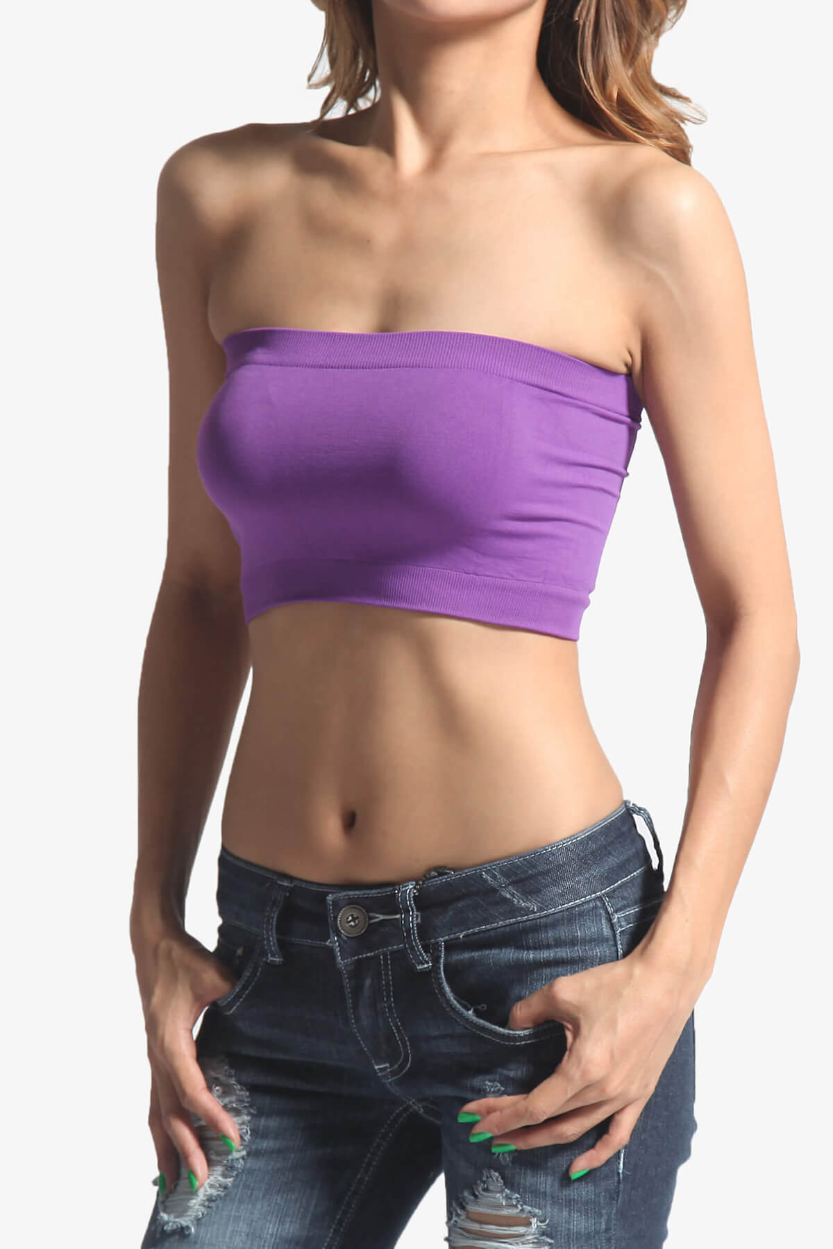 Wendi Seamless Crop Bandeau LAVENDER_1