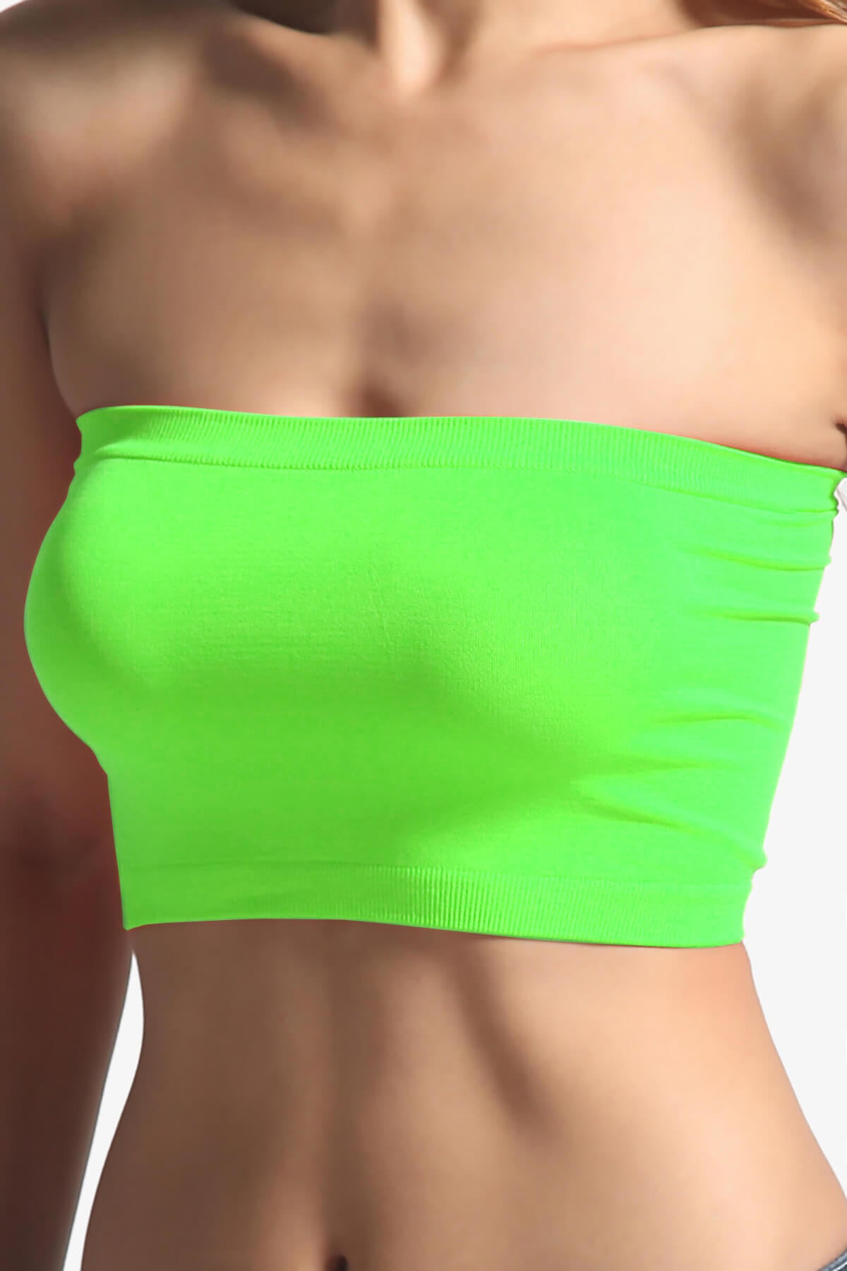 Wendi Seamless Crop Bandeau NEON GREEN_2