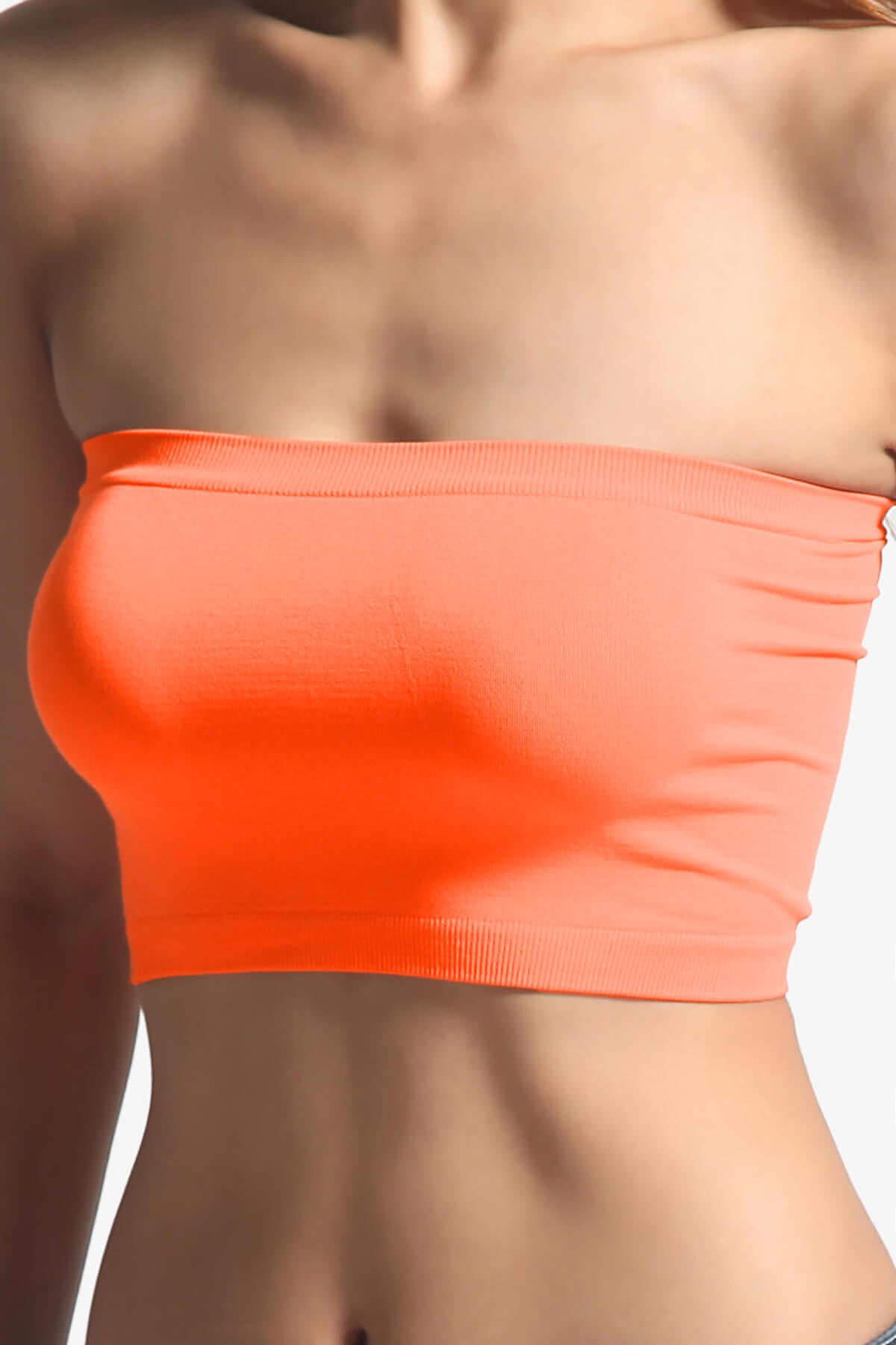 Wendi Seamless Crop Bandeau NEON ORANGE_2