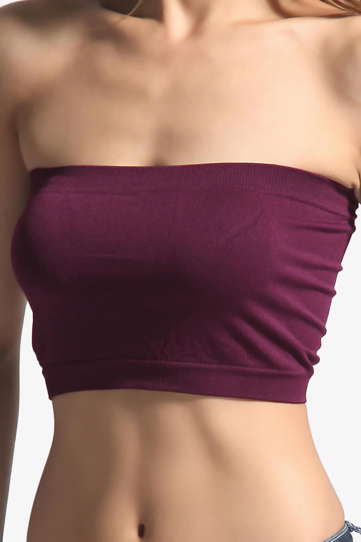 Wendi Seamless Crop Bandeau PLUM_2