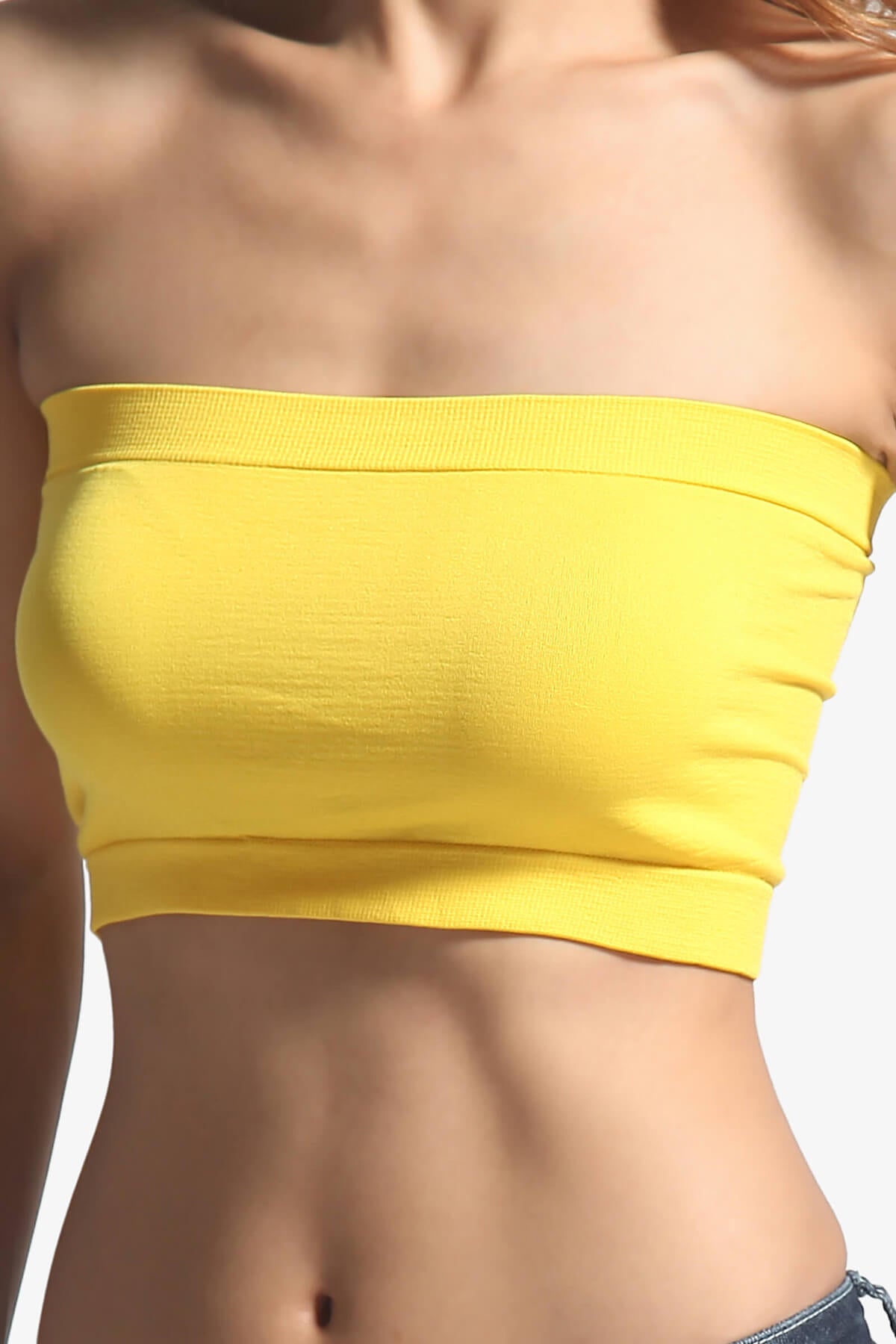 Wendi Seamless Crop Bandeau YELLOW_2
