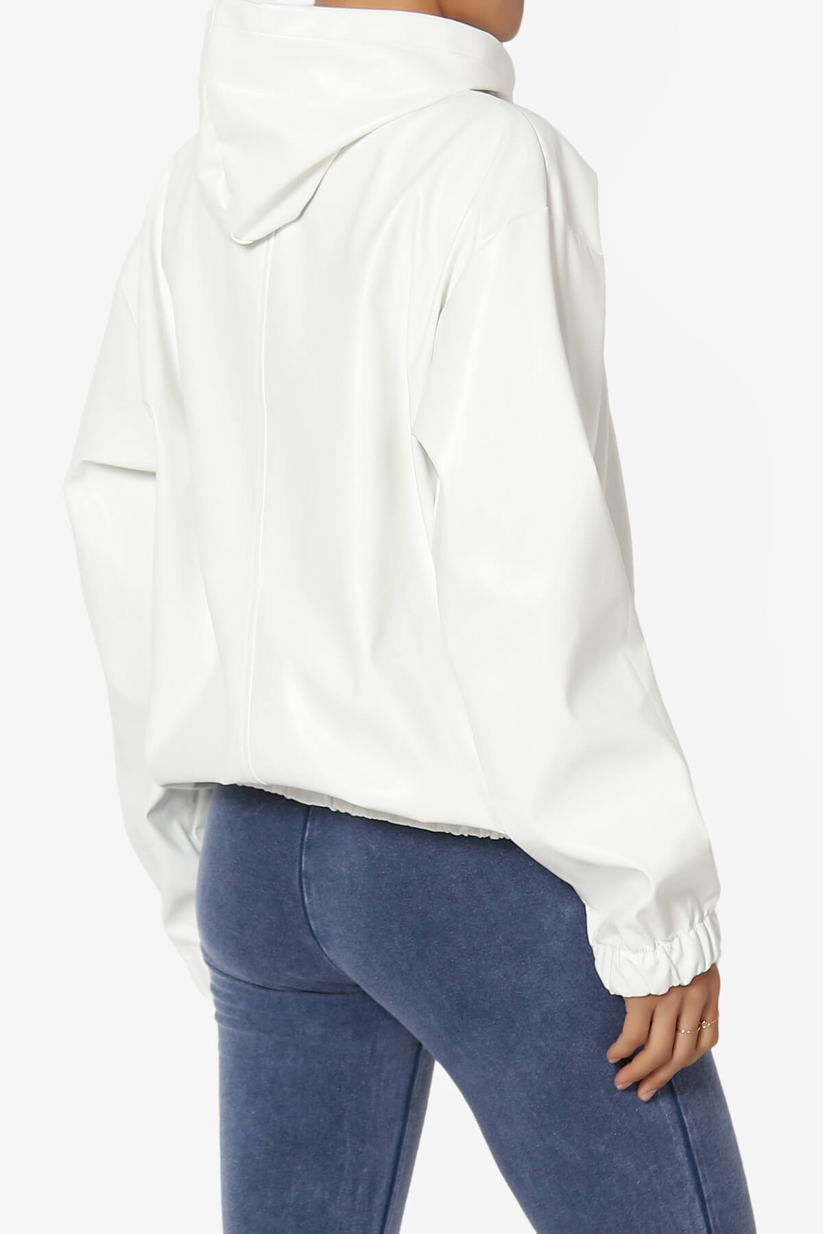 Xandra Faux Leather Oversized Hoodie IVORY_4