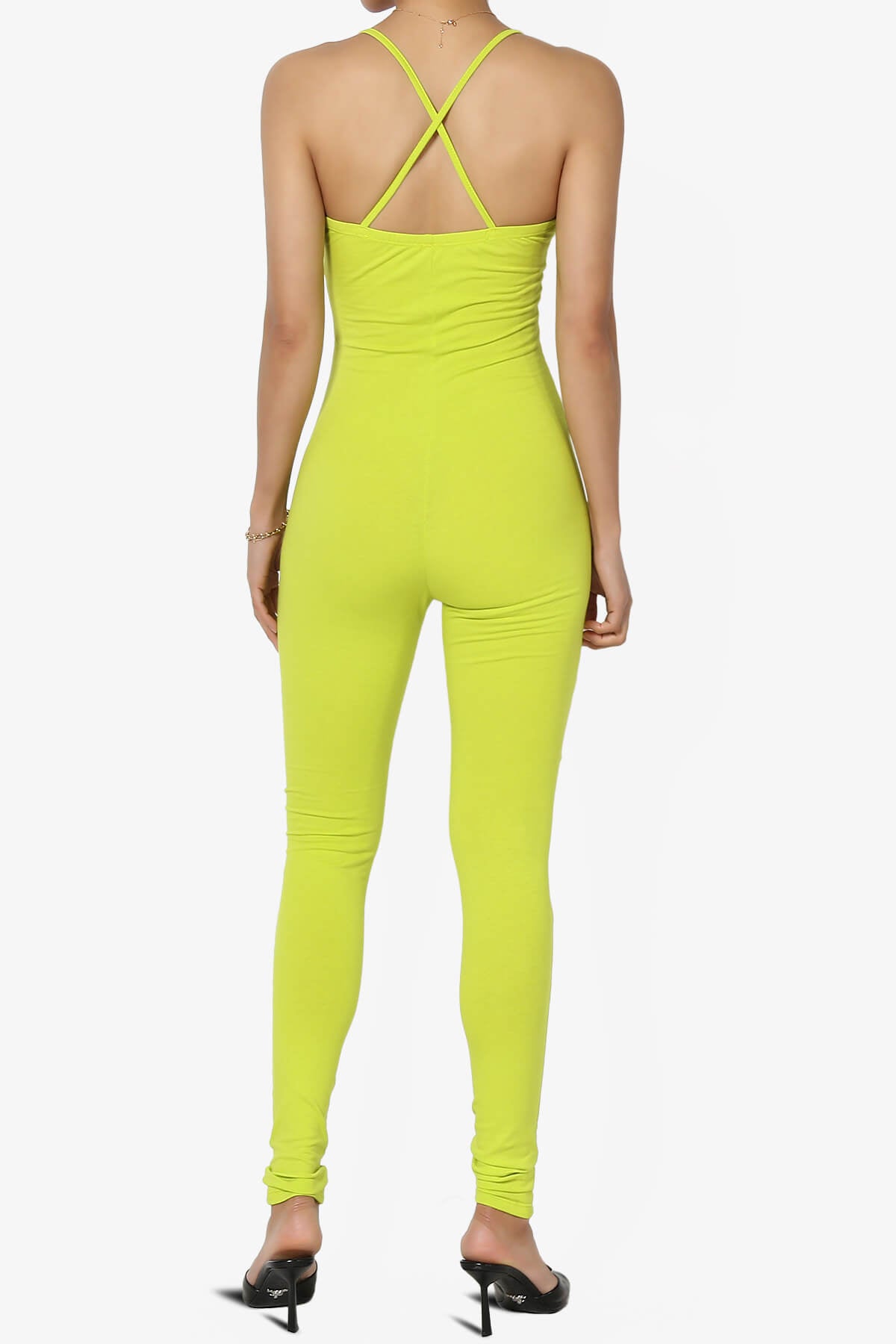 Zaria Cotton Jersey Cami Jumpsuit LIME_2