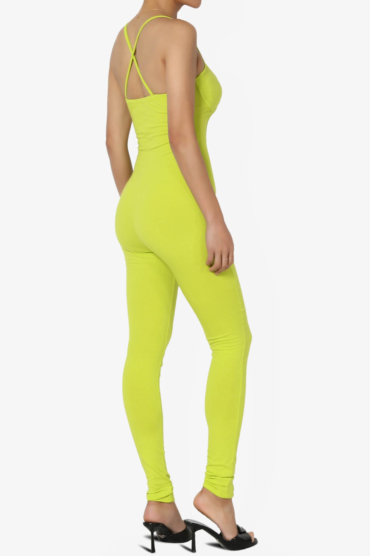 Zaria Cotton Jersey Cami Jumpsuit LIME_4
