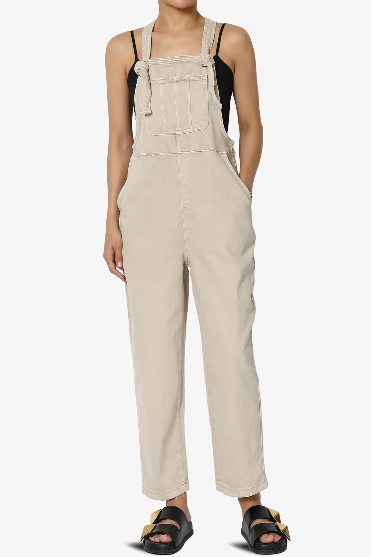 Ziggy Washed Denim Overall SAND BEIGE_1