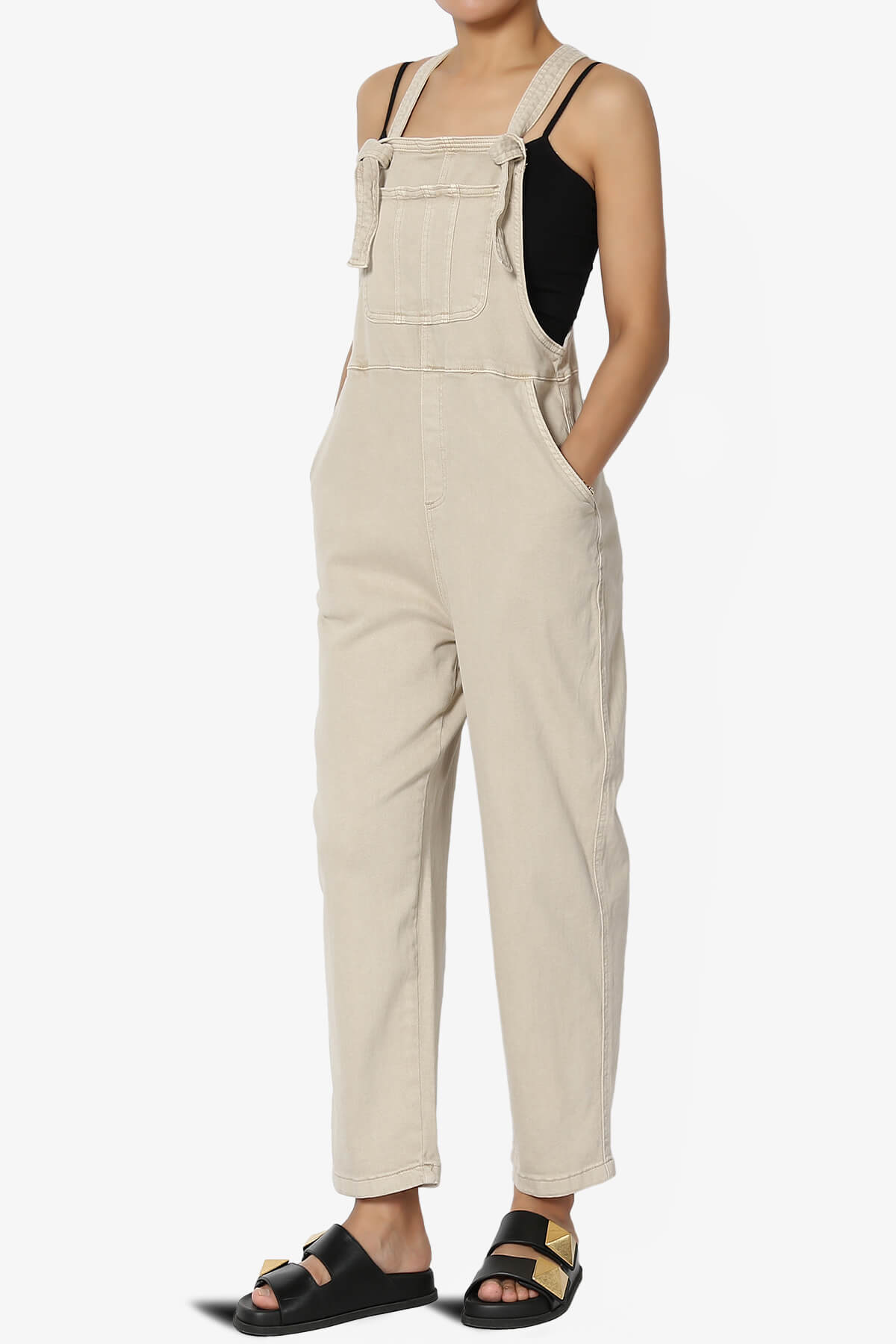 Ziggy Washed Denim Overall SAND BEIGE_3