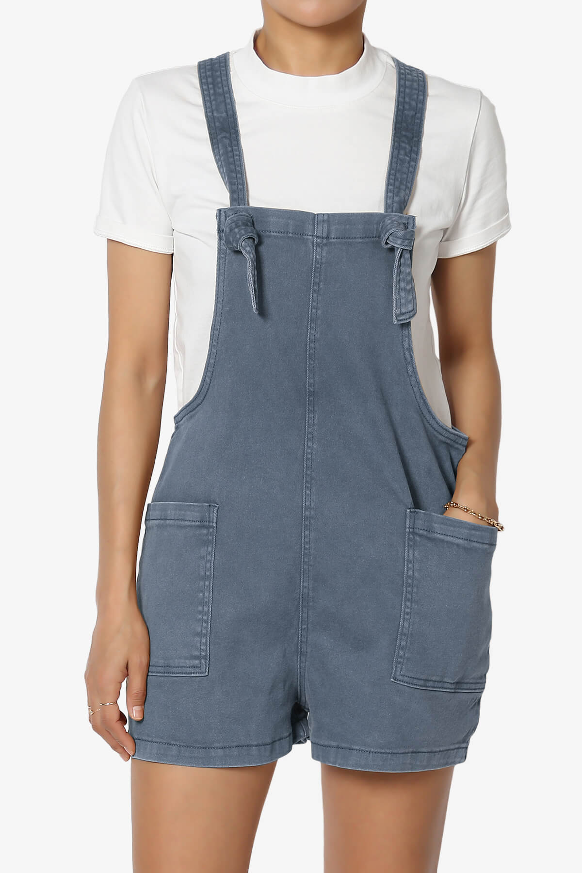 Ziggy Washed Denim Short Overall BLACKBERRY_1