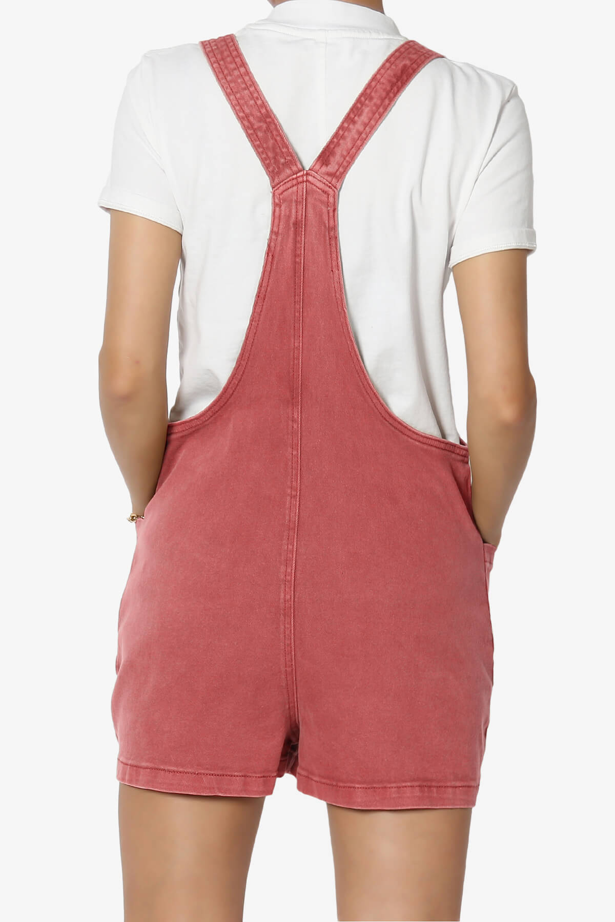 Ziggy Washed Denim Short Overall BURGUNDY_2
