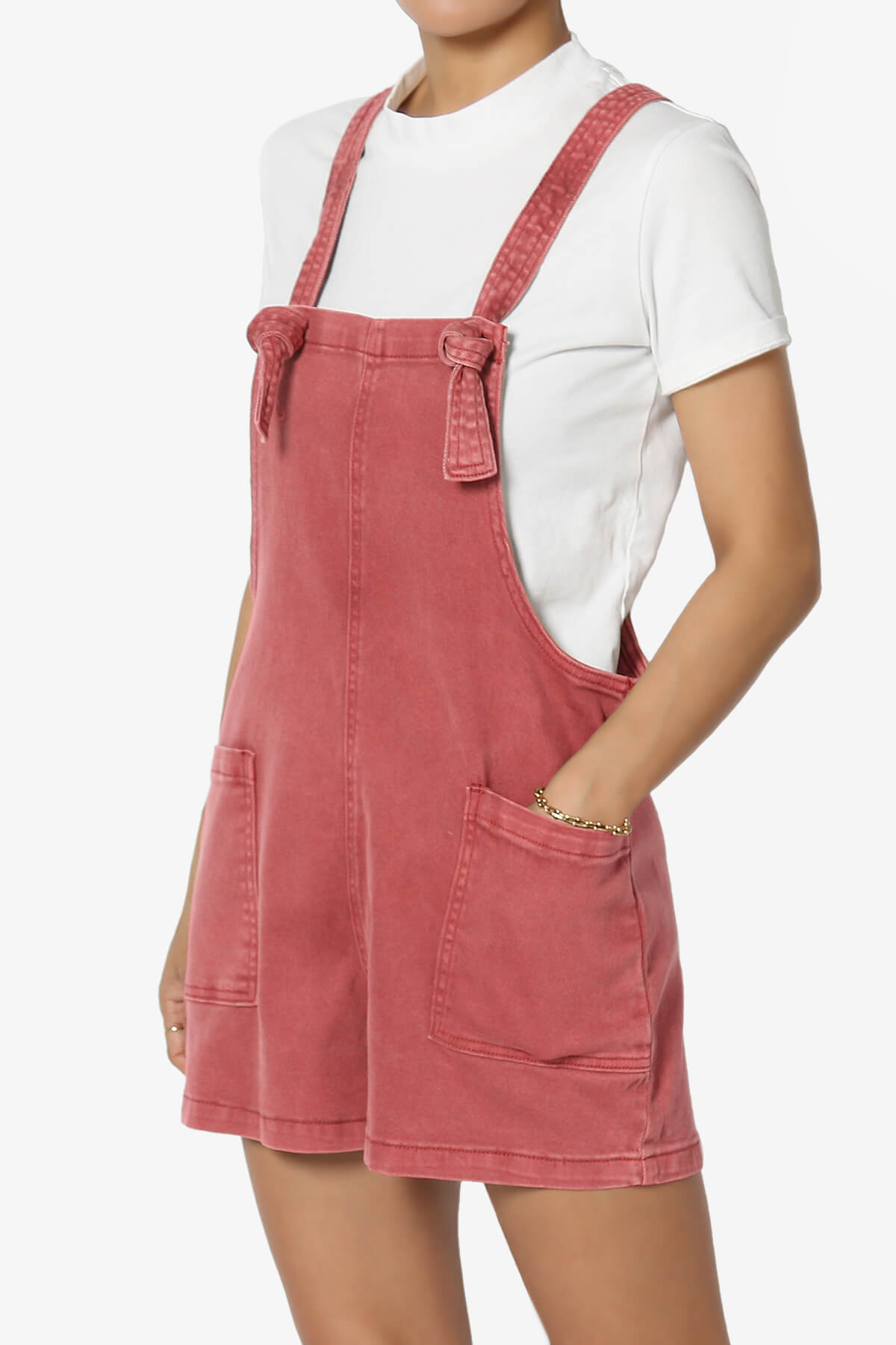 Ziggy Washed Denim Short Overall BURGUNDY_3