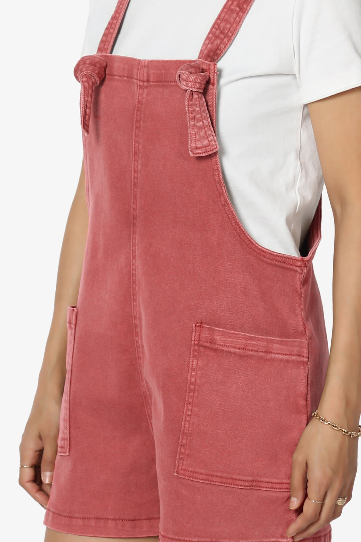 Ziggy Washed Denim Short Overall BURGUNDY_5