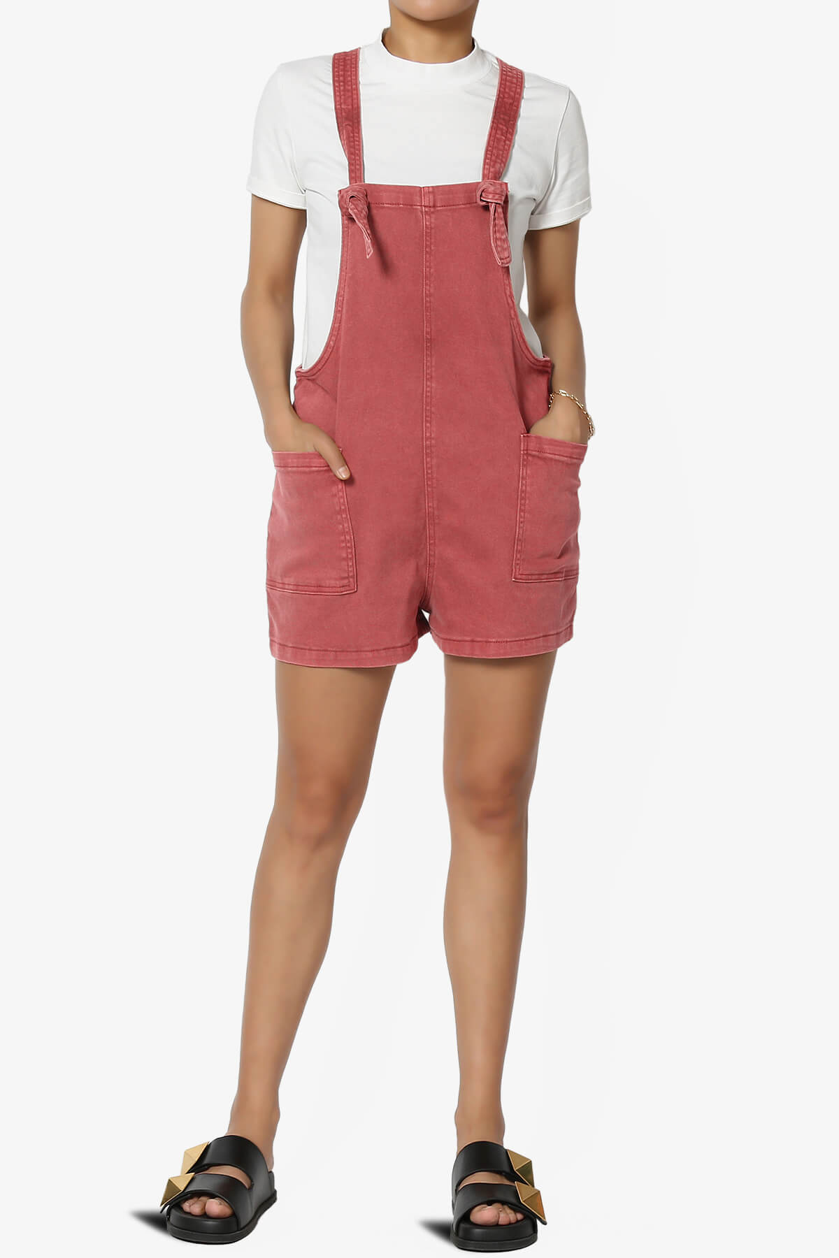Ziggy Washed Denim Short Overall BURGUNDY_6