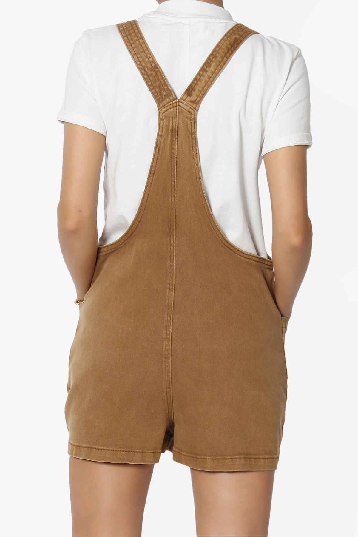 Ziggy Washed Denim Short Overall DEEP CAMEL_2