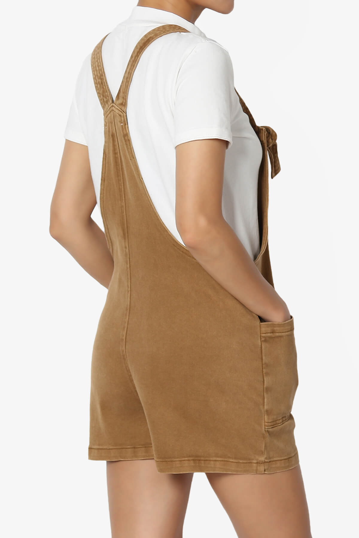 Ziggy Washed Denim Short Overall DEEP CAMEL_4