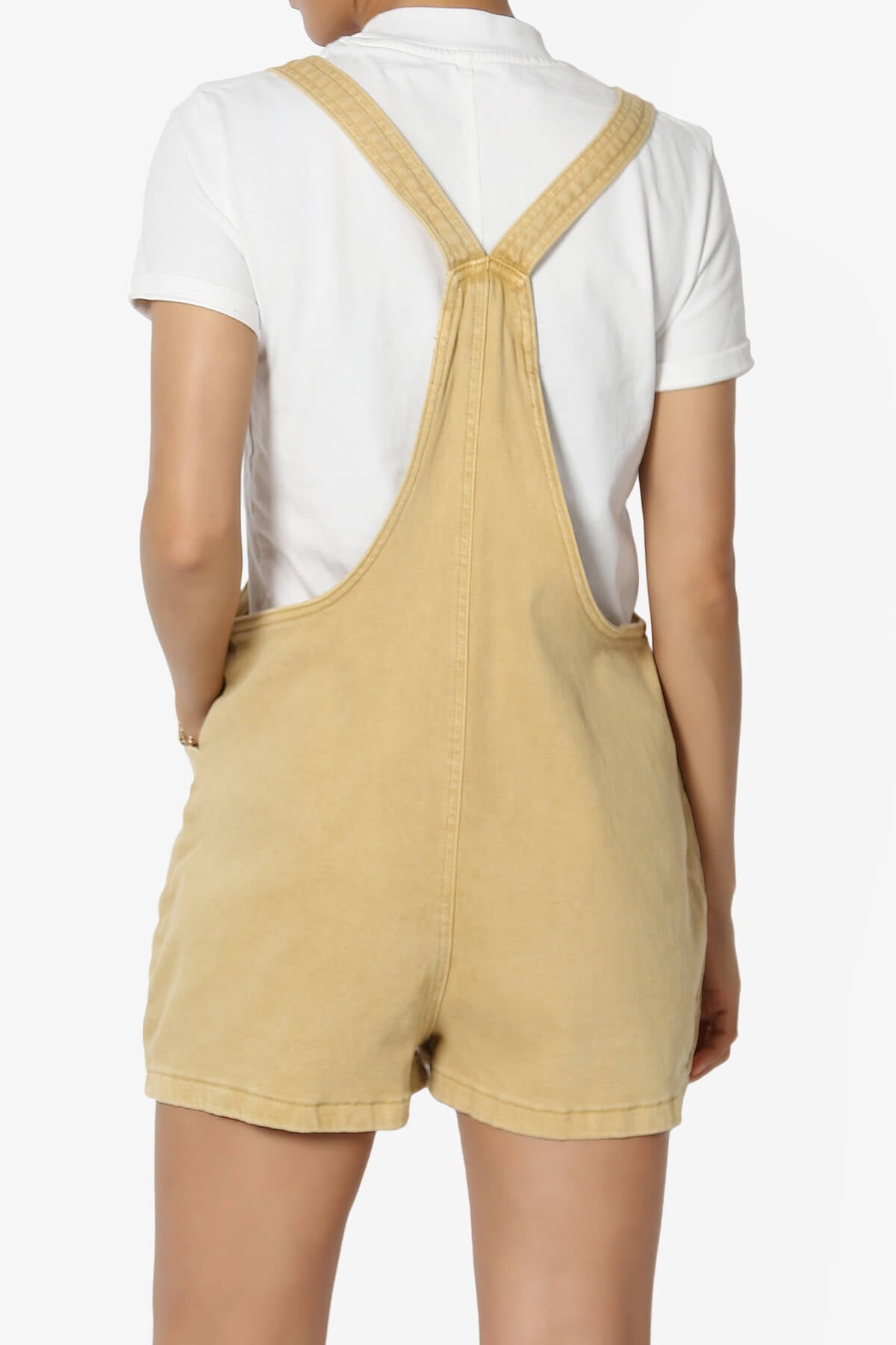Ziggy Washed Denim Short Overall MUSTARD_2