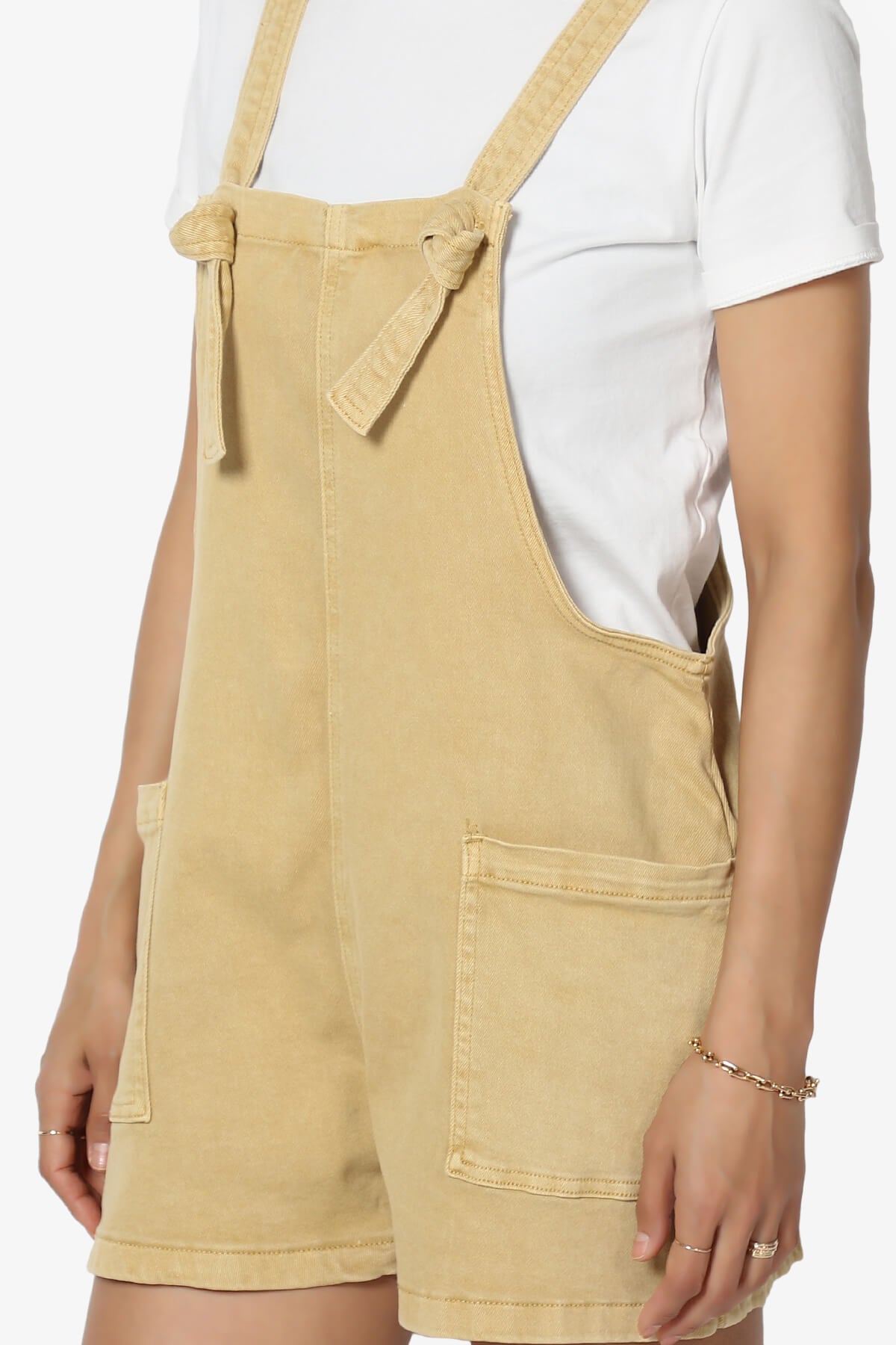Ziggy Washed Denim Short Overall MUSTARD_5