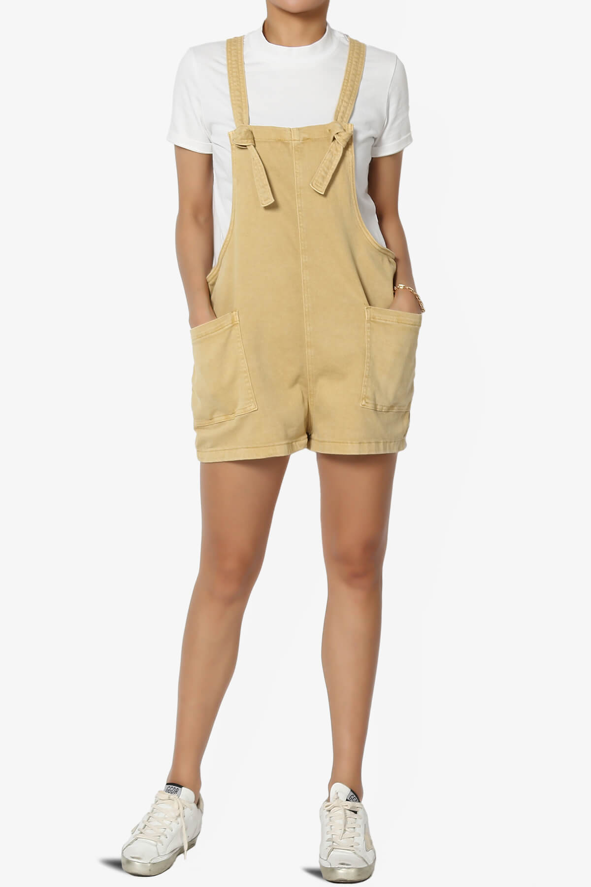 Ziggy Washed Denim Short Overall MUSTARD_6
