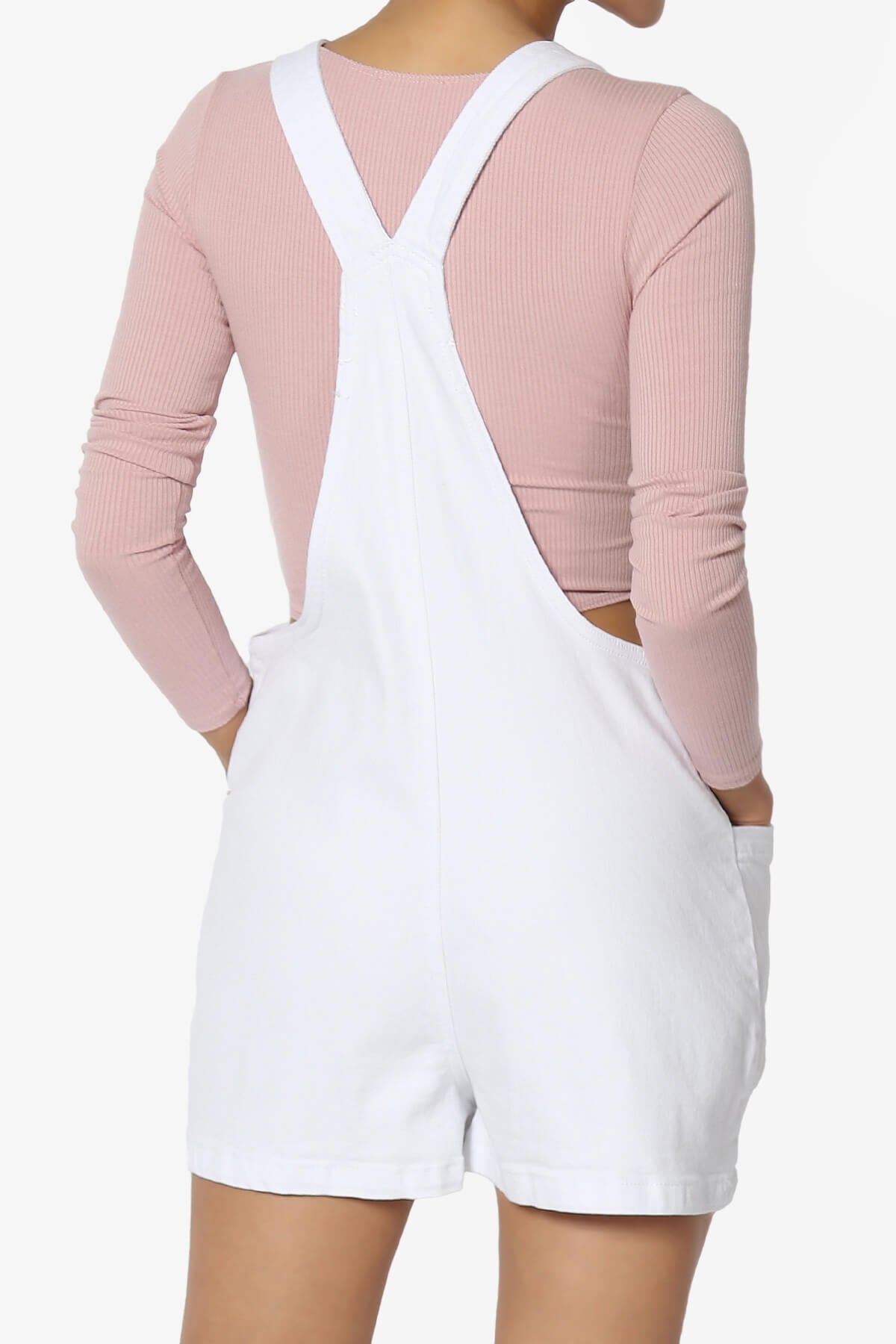 Ziggy Washed Denim Short Overall WHITE_2