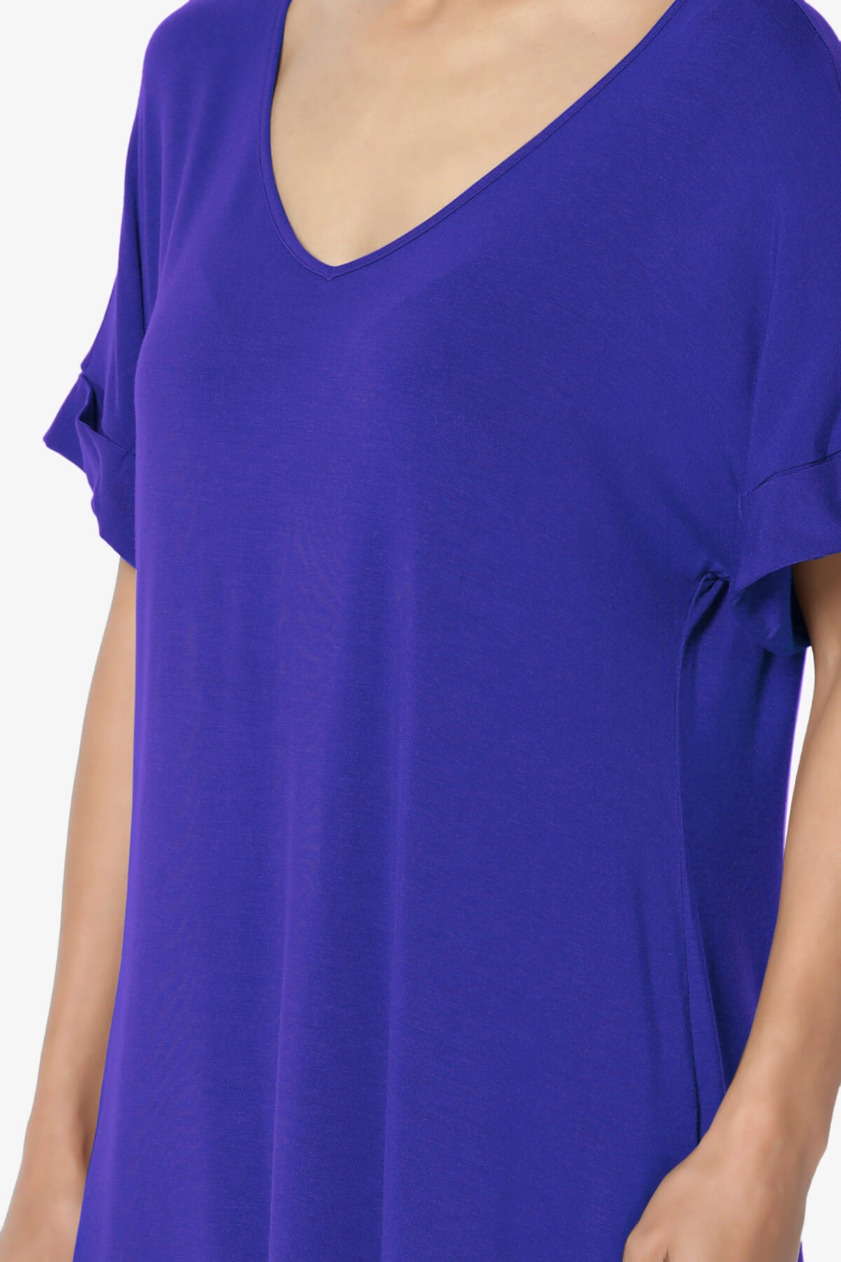 Tracey Wide V-Neck Jersey Top PLUS