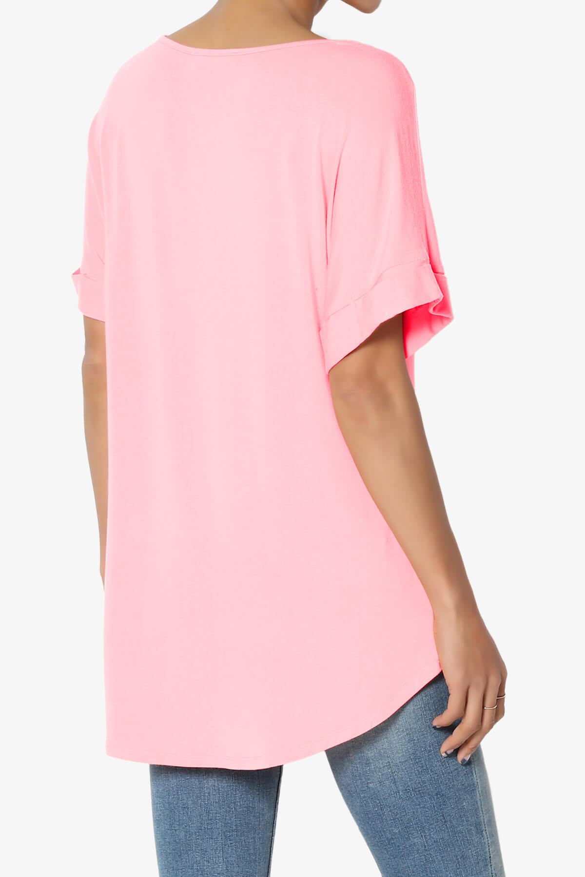 Tracey Wide V-Neck Jersey Top PLUS