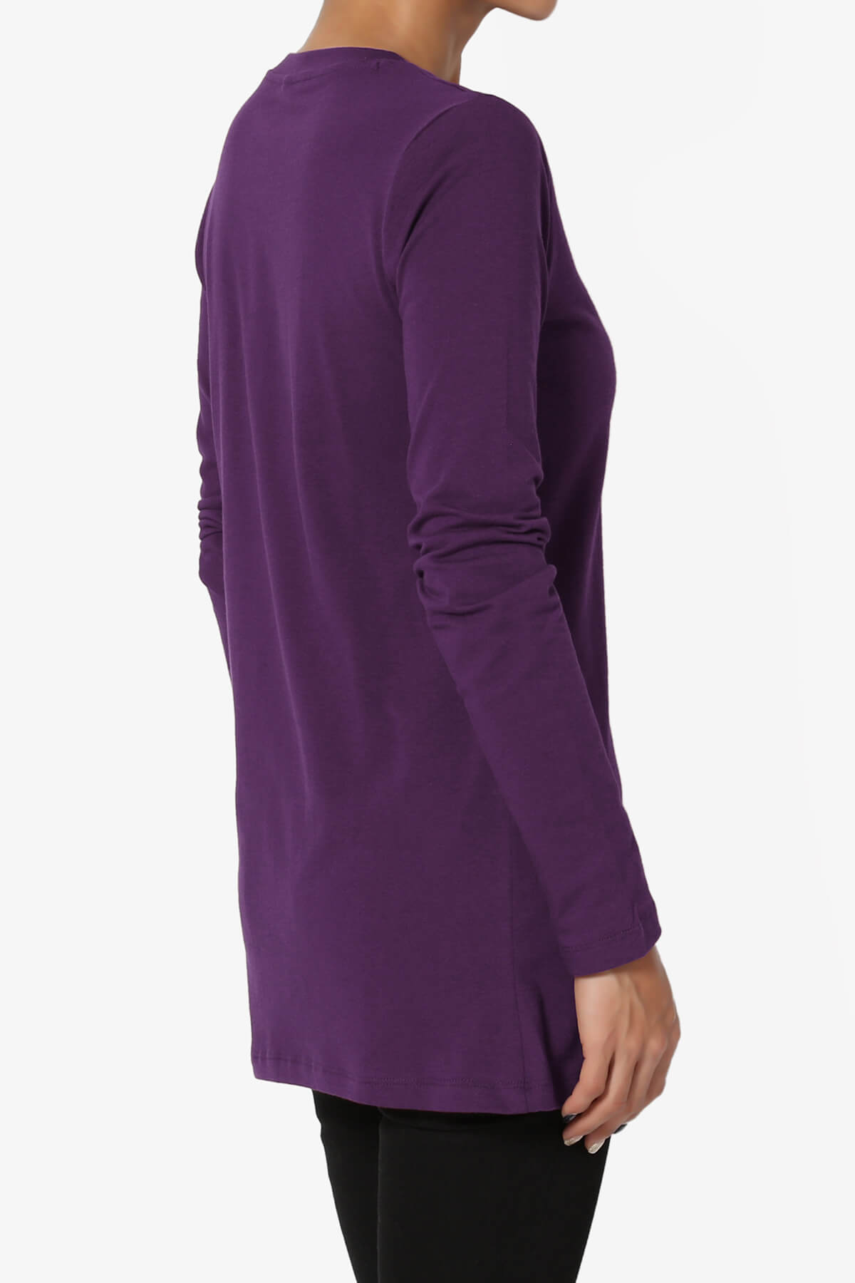 Lasso Cotton Crew Neck Long Sleeve T-Shirt PLUS