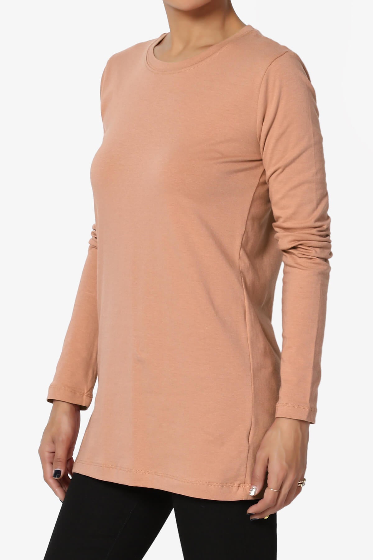 Lasso Cotton Crew Neck Long Sleeve T-Shirt PLUS