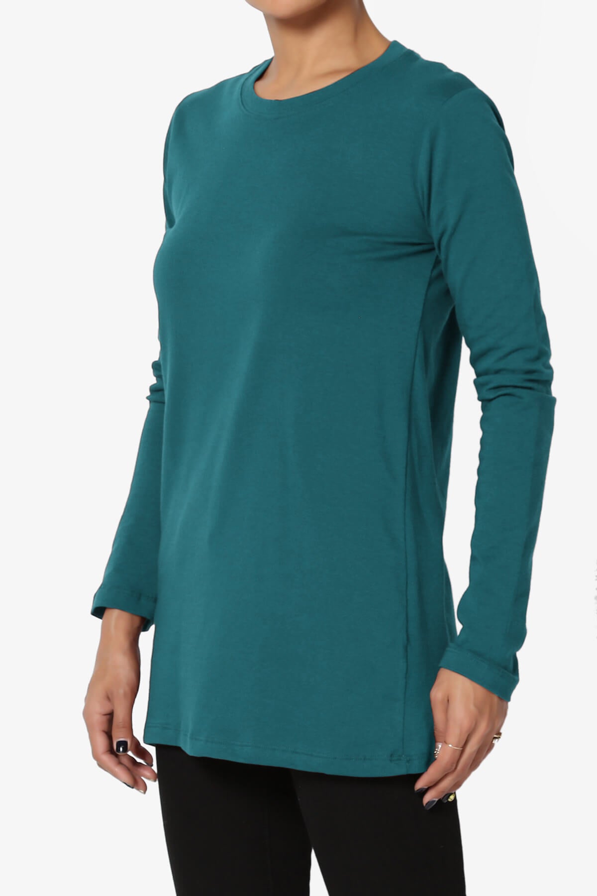 Lasso Cotton Crew Neck Long Sleeve T-Shirt PLUS