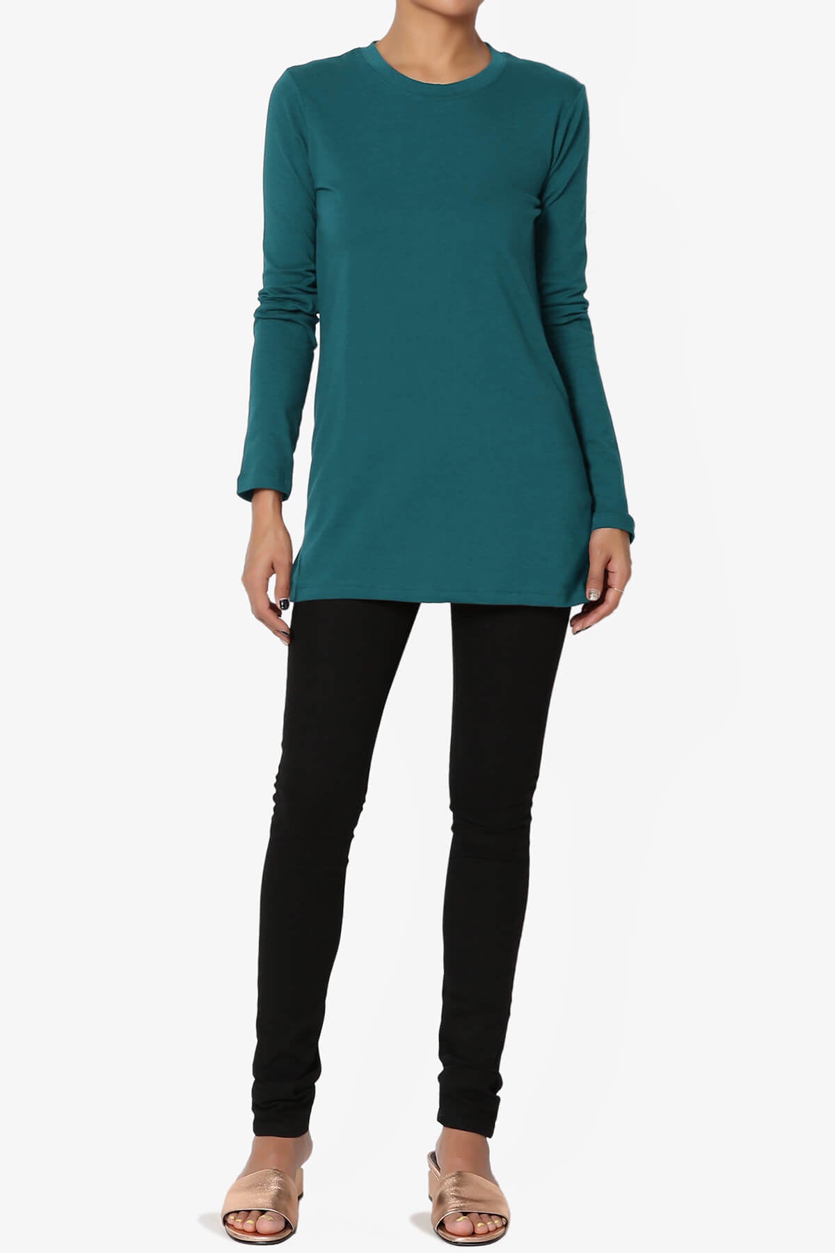 Lasso Cotton Crew Neck Long Sleeve T-Shirt PLUS