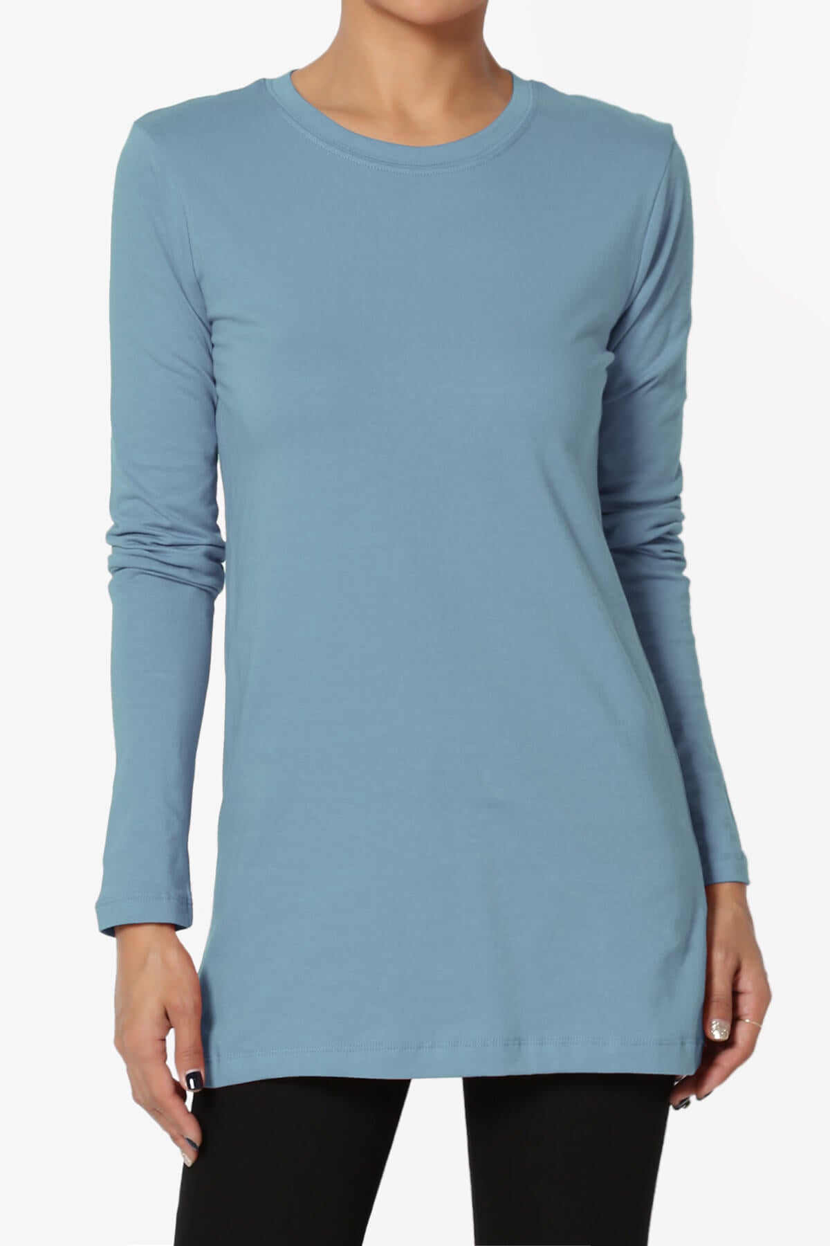 Lasso Cotton Crew Neck Long Sleeve T-Shirt PLUS