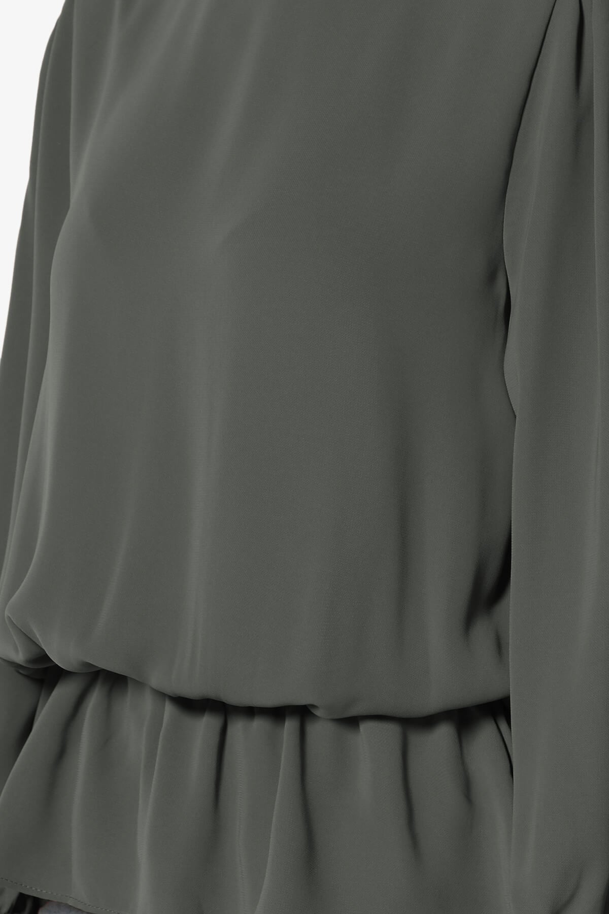 Adriel Puff Sleeve Ruffle Peplum Blouse