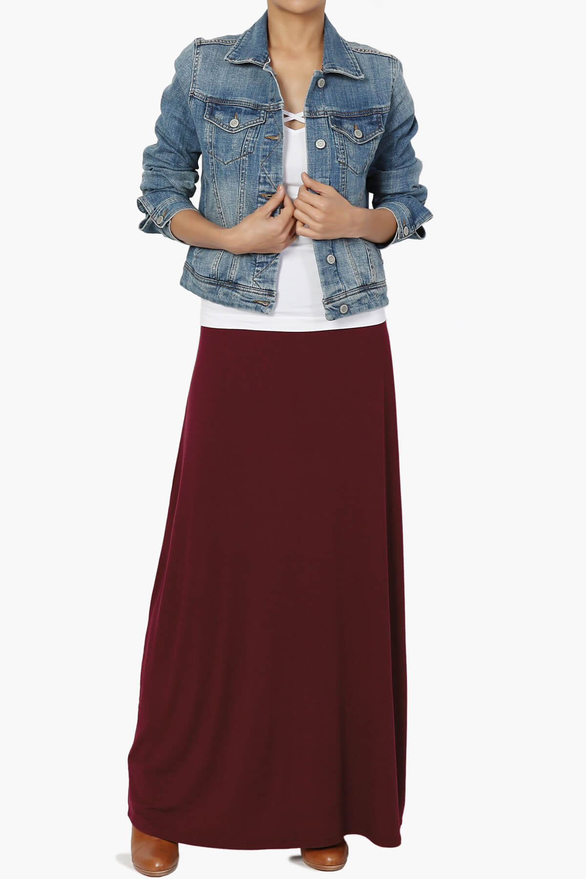 Marlow Jersey Maxi Skirt DARK BURGUNDY_6