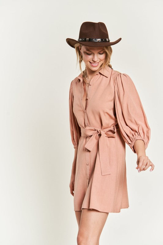 Jade By Jane Plus SOLID BUTTON DOWN DRESS