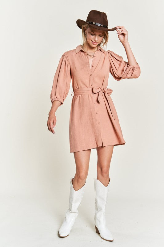 Jade By Jane Plus SOLID BUTTON DOWN DRESS