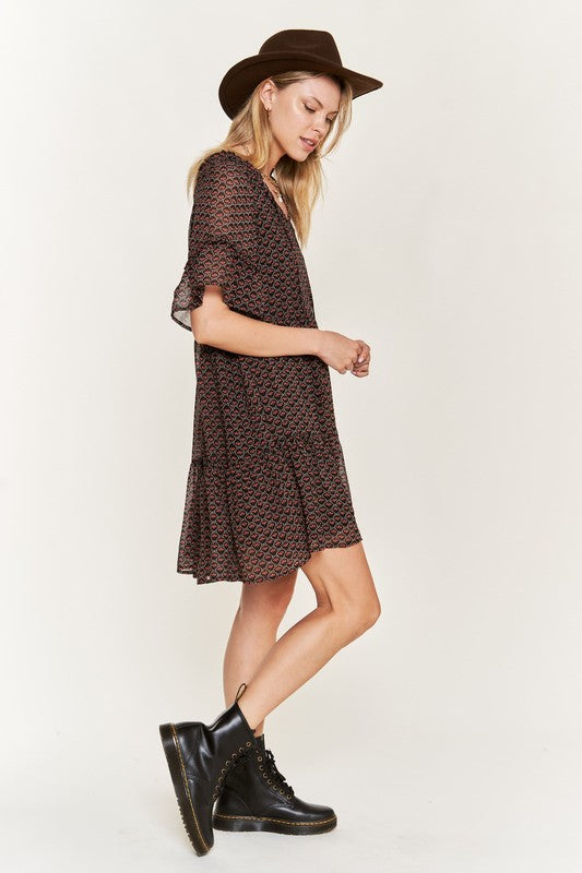 Jade By Jane PLUS Floral print v-neck mini dress