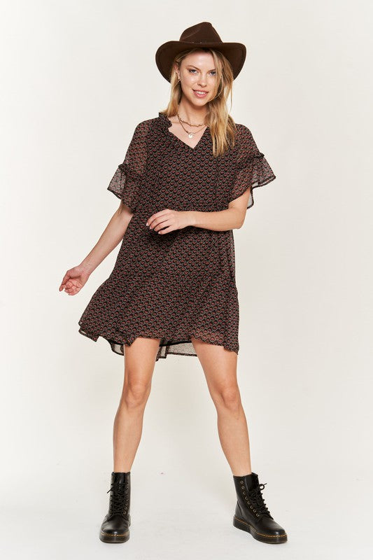 Jade By Jane PLUS Floral print v-neck mini dress