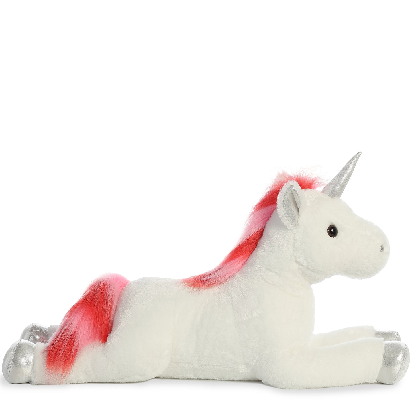 Red & Pink Swirls White Unicorn 27 inch